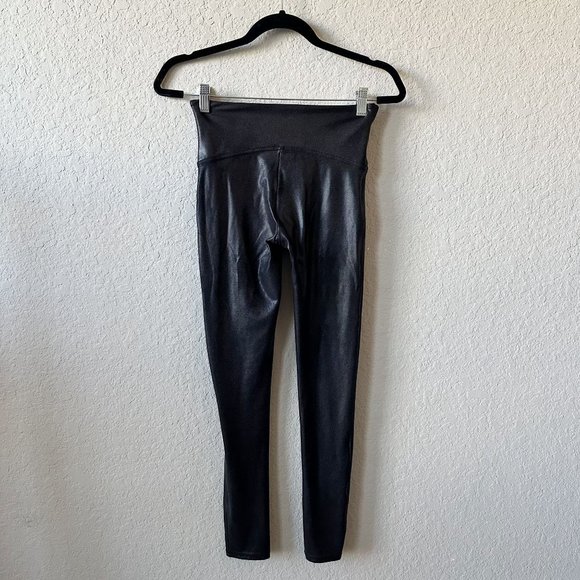 SPANX Black Faux Leather Leggings M - Picture 3 of 10